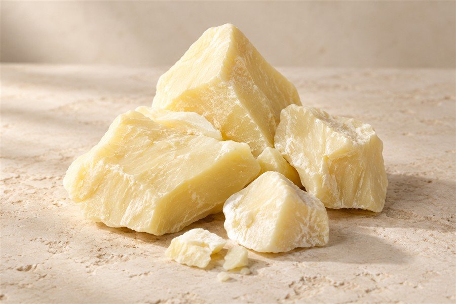 Pale cocoa butter chunks